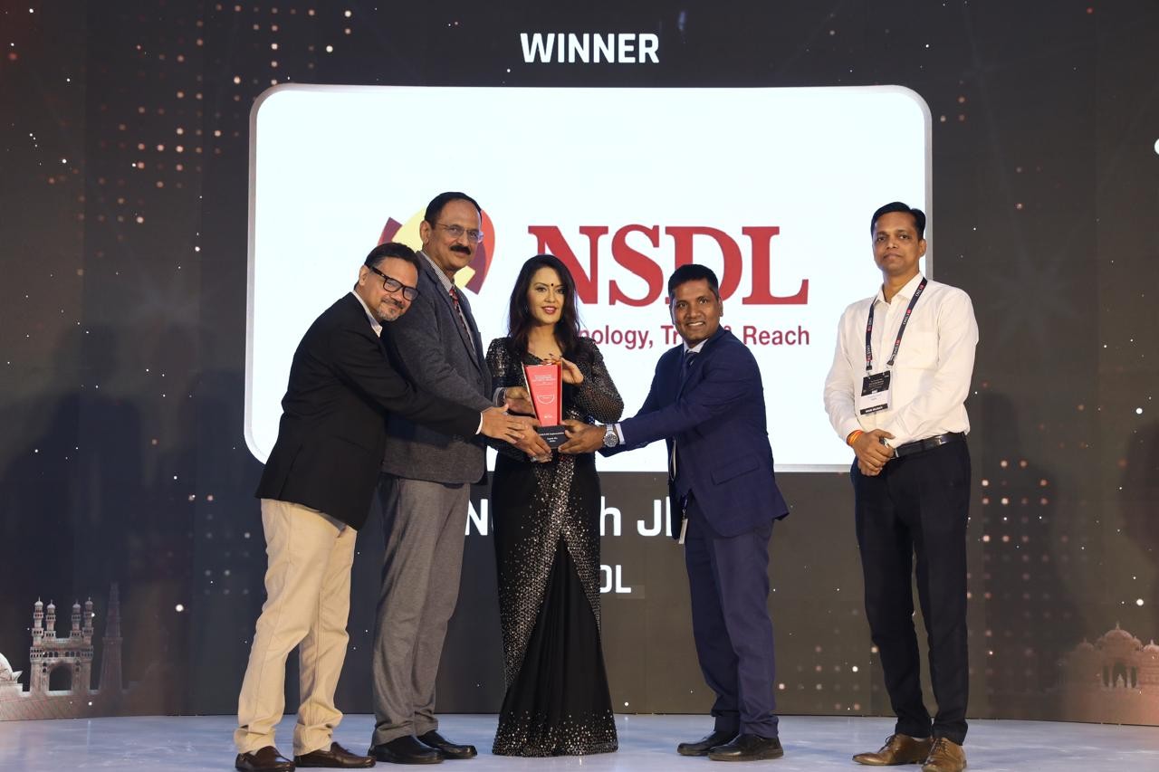 The award was received by Shri Nagesh Bihari Jha, Chief Information Security Officer (CISO), NSDL, whose leadership has been instrumental in strengthening our enterprise security capabilities. - Image